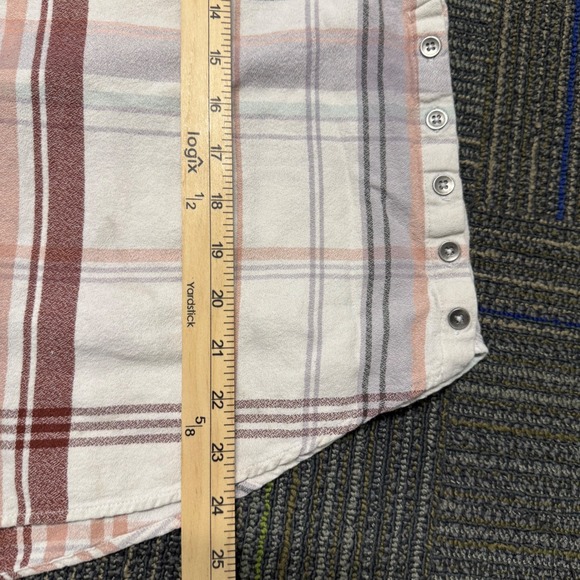 Shyanne Plaid Floral Embroidered Western Shirt Womens XL Cream Mauve Excellent - Picture 7 of 9